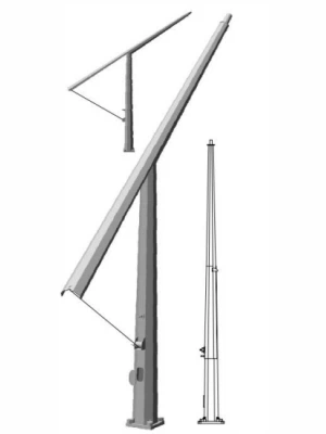 Mid hinged pole Mid hinged pole